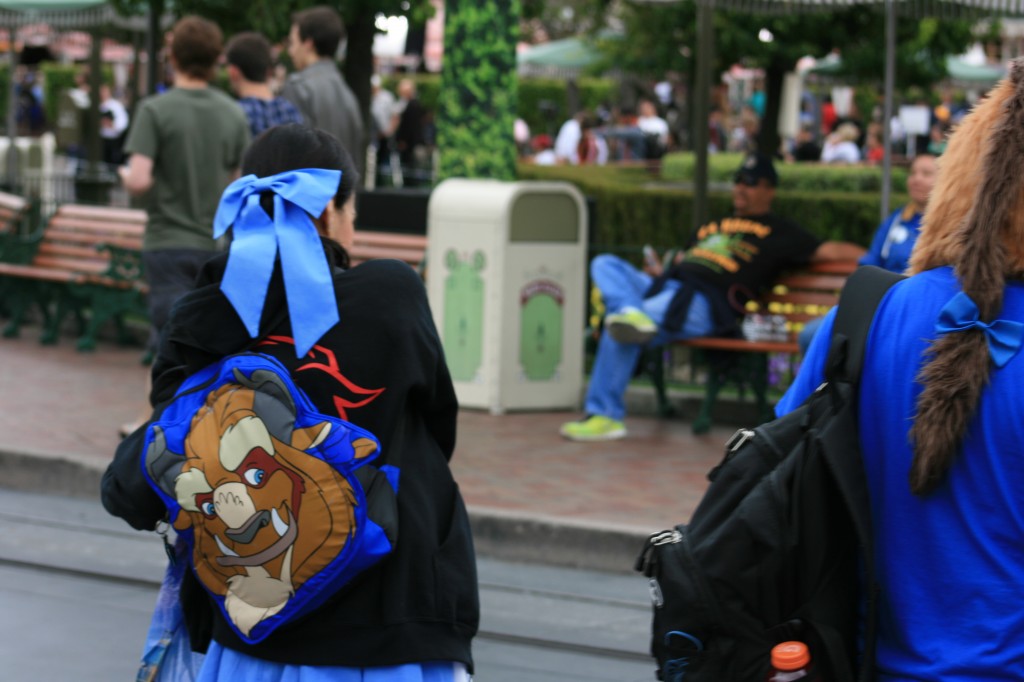 Look at her backpack! 