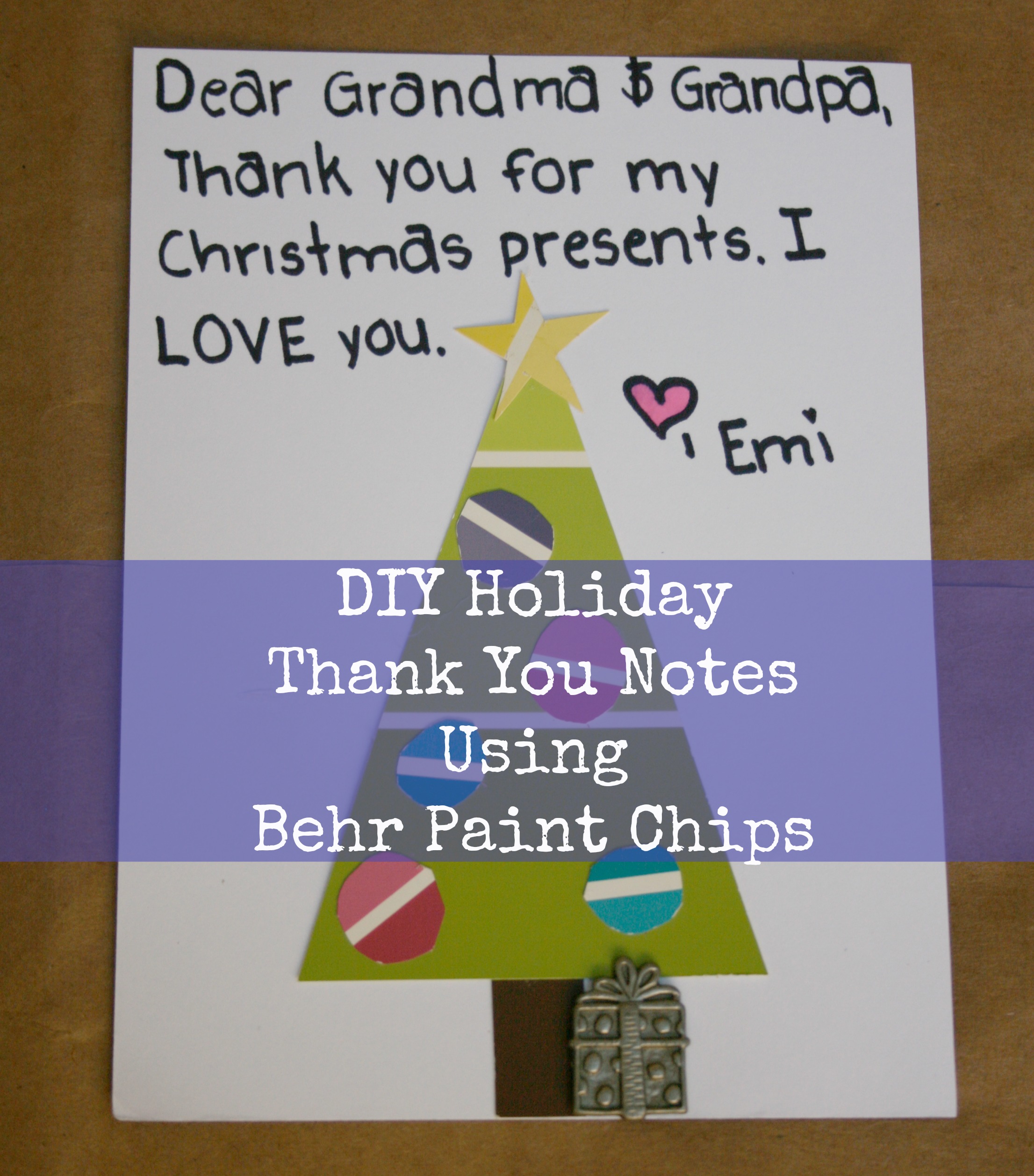 DIY Holiday Thank You Cards Using Behr Paint Chips! Over The Top Mommy