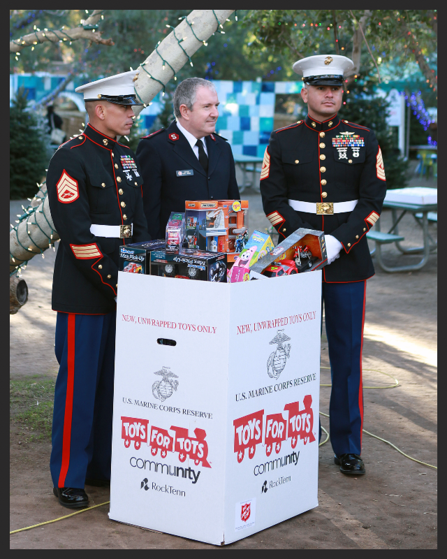 The Marines collecting for Toys for Tots