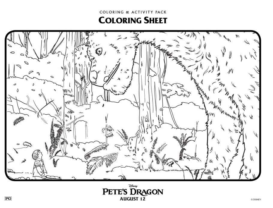 petes-dragon-coloring-page-forest