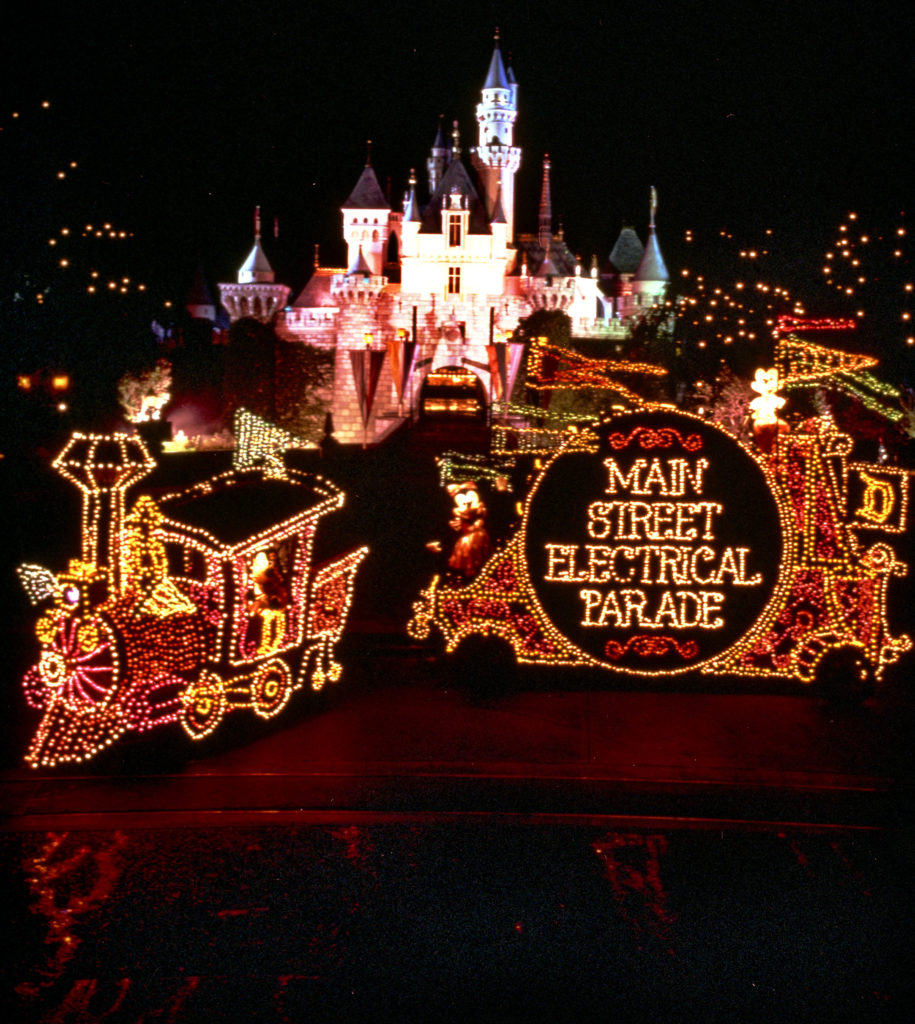 MAIN STREET ELECTRICAL PARADE RETURNS TO DISNEYLAND RESORT  Brought to light in the early 1970s, the Main Street Electrical Parade helped establish a Disney Parks reputation for innovative, trend-setting live entertainment. As floats illuminate the parade route, this vibrant spectacular brings a variety of Disney animated feature films to life with approximately half a million twinkling lights. The parade's iconic musical theme, the electrically synthesized "Baroque Hoedown," is a beloved fan-favorite interwoven with classic Disney themes. The Main Street Electrical Parade will celebrate a colorful homecoming at Disneyland Park beginning Friday, Jan. 20, 2017. (Disneyland Resort)